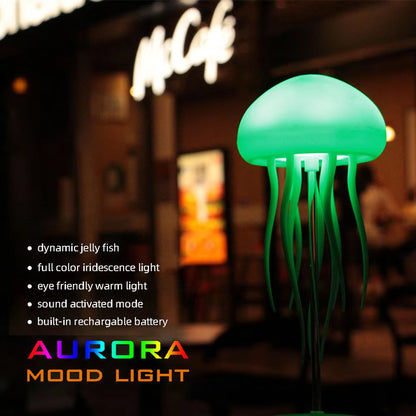 Jellyfish Cartoon Nihgt Light RGB Voice Control Jellyfish Bedside Lamp Type-C LED Night Lamp Upgraded Bluetooth Humidifier Model