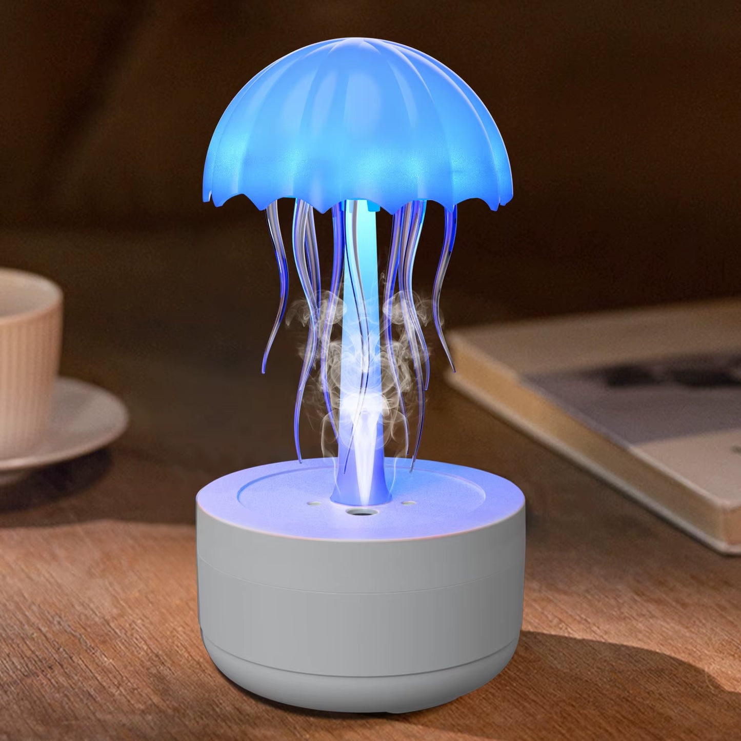 Jellyfish Cartoon Nihgt Light RGB Voice Control Jellyfish Bedside Lamp Type-C LED Night Lamp Upgraded Bluetooth Humidifier Model