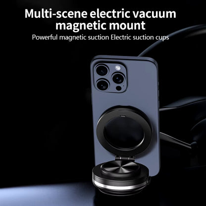 Car Phone Holder Magnetic Mount 360° Rotating Vacuum Adsorption Strong Magnet for Iphone 12 13 14 15 16 Pro Max