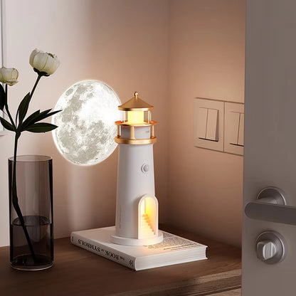 Bluetooth Music Night Lights Moon Projection Lighthouse Dimmable Motion Sensor Atmosphere Lights Sleeping Lamp for Holiday Gifts