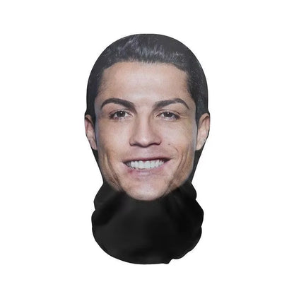 3D Funny Pattern Mesh Face Mask Head Cover Party Cosplay Props UV Protection Shield Ronaldo Pattern